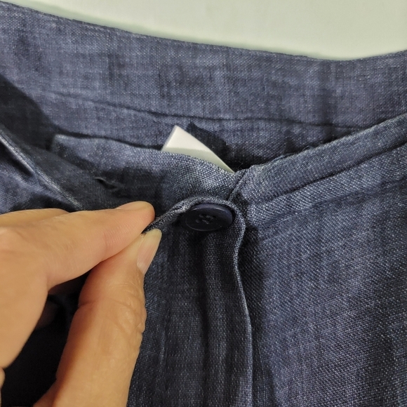 JONES NEW YORK Women Gray 100% Linen Straight Pants Sz 8 Business Casual USA - Picture 7 of 11